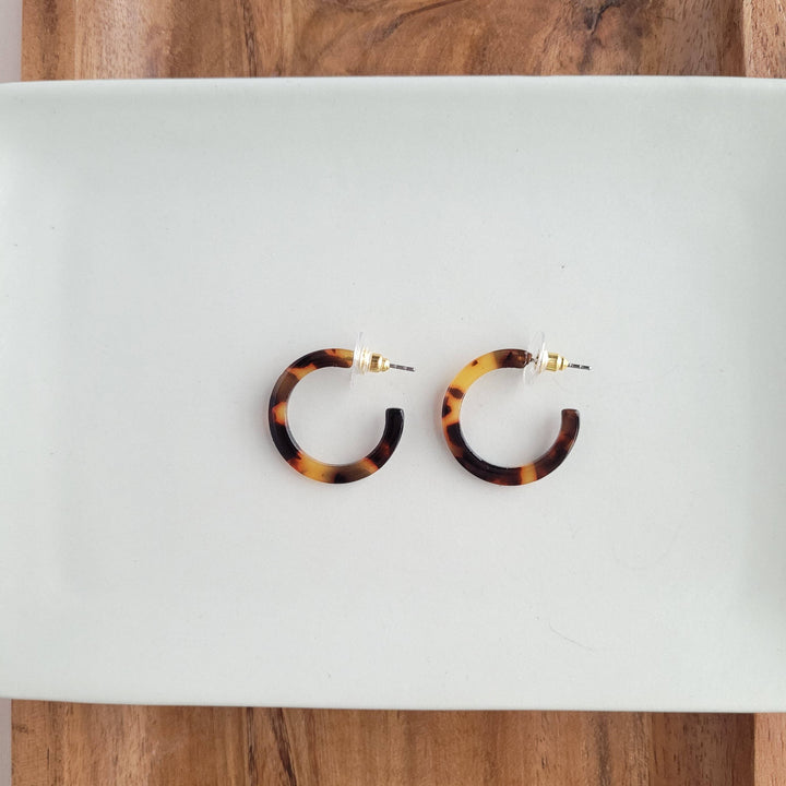 Cam Mini Hoops - Tortoise // Jewelry, Earrings, Fall SS992