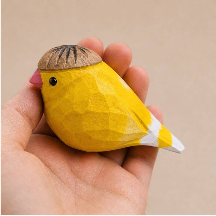 Artisan Hand-Carved Basswood Bird Figurine