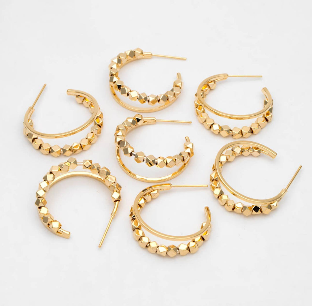 The Suri hoop studs 18k | hypoallergenic BRE46