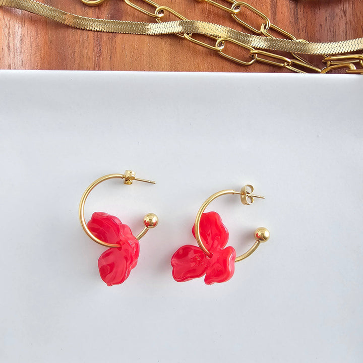Magnolia Hoops - Poppy Red // Jewelry, Earrings, Fall SSF43