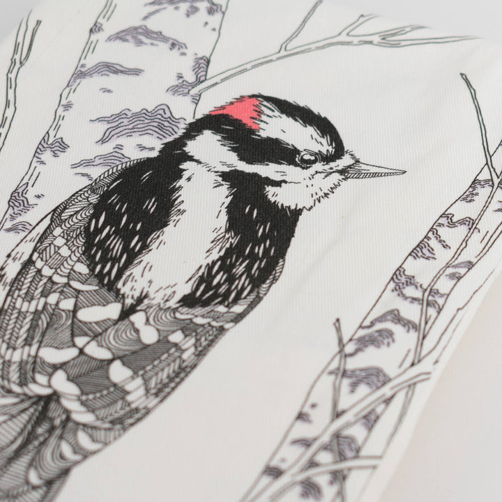 Downy Woodpecker Tea Towel - West Coast Birds PL03