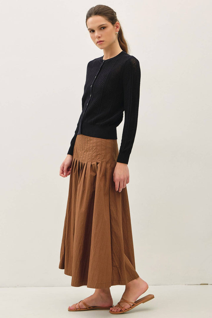 POINTELLE CROPPED SLIM CARDIGAN BC642