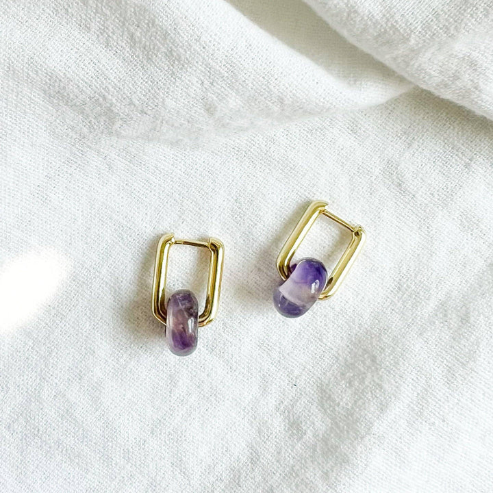 Amethyst Huggie Hoop NC06