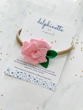 Load image into Gallery viewer, Pink Carnation Baby Headband - January Birth Month Flower