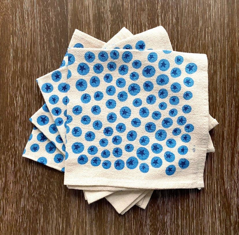 Hand Printed Natural Cotton Cloth Napkins BB22