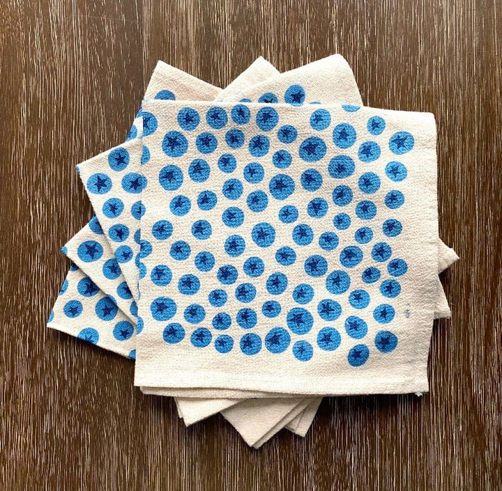 Hand Printed Natural Cotton Cloth Napkins BB22