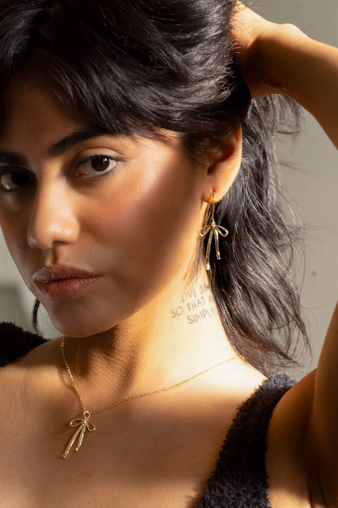 Bad to the Bow Earrings - 18K Gold Plated PJ779
