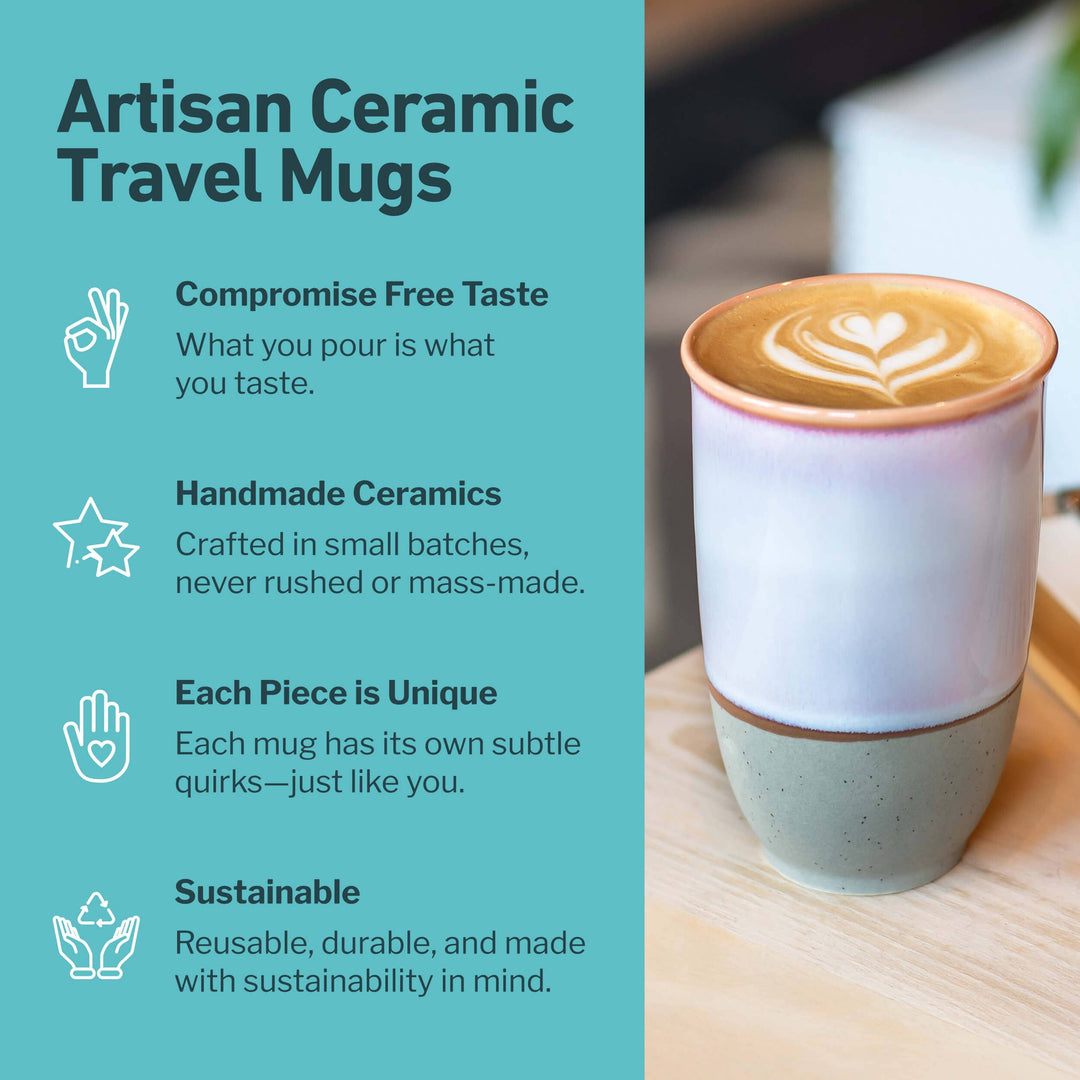 Horizon Ceramic Travel Mug – 12oz with Lid &amp; Sleeve NV98