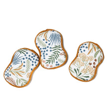 Load image into Gallery viewer, RE:Usable Sponge Set of 3 - Floral in Inca Gold