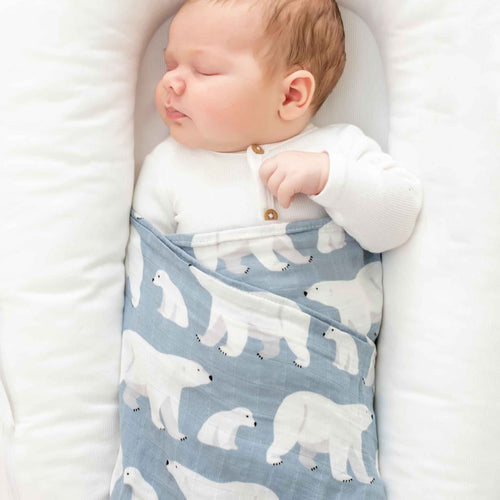 Bamboo Muslin Swaddle - Polar Bear