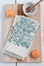Load image into Gallery viewer, Set of 4 Organic Cotton Herbs Napkins - Green - Herb Plants