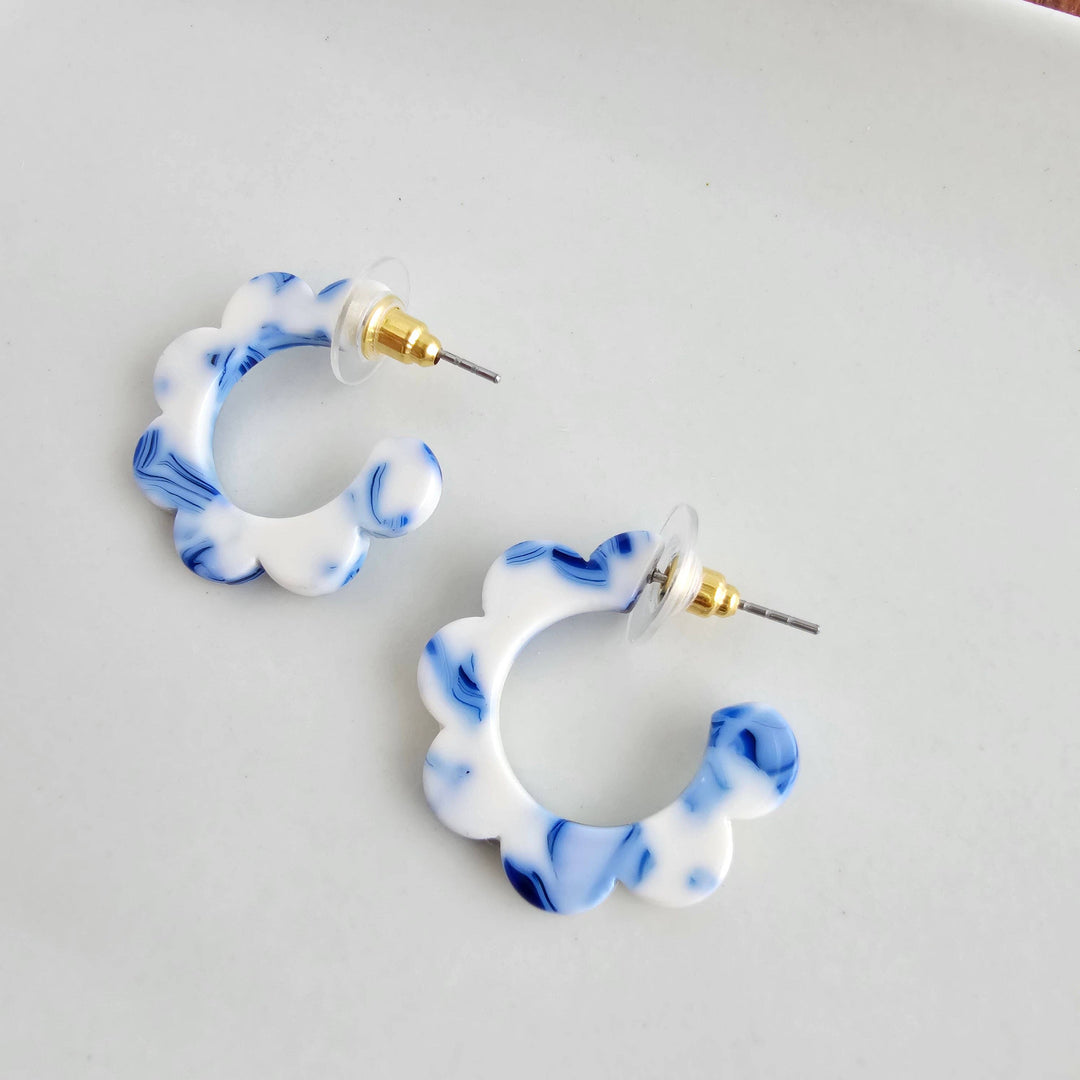 Flora Mini Hoops - Greek Goddess Blue // Flower Summer SS527