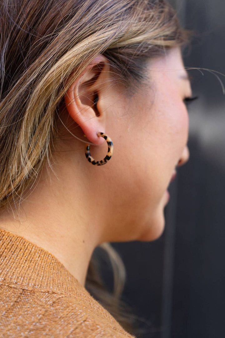 Cam Mini Hoops - Cheetah // Jewelry, Earrings, Fall SS981