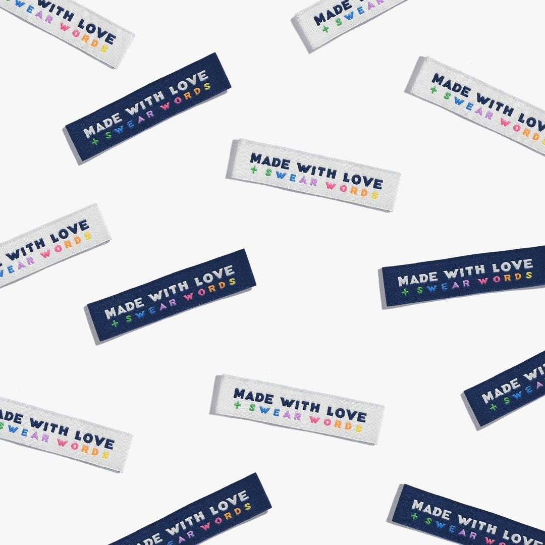 Made with Love &amp; Swear Words Woven Labels | Case of 6 Units