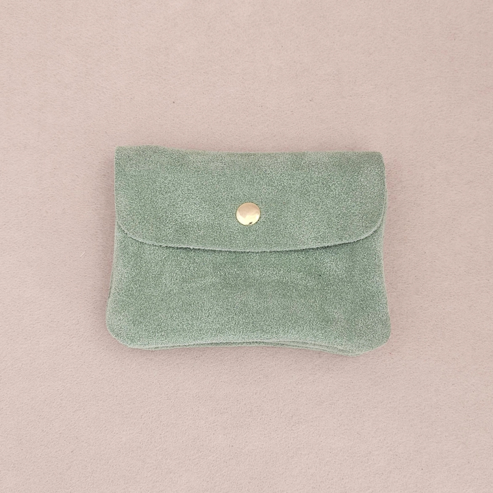 Kangood suede-effect leather coin purse: Pearl grey