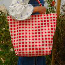 Load image into Gallery viewer, Carryall Tote - Tomato Gingham joyn11