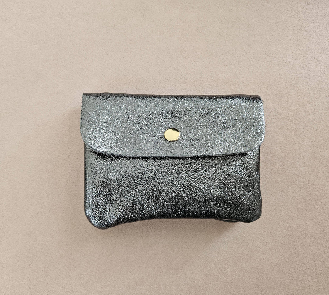 Metallic leather Kangoo wallet Mint RM38