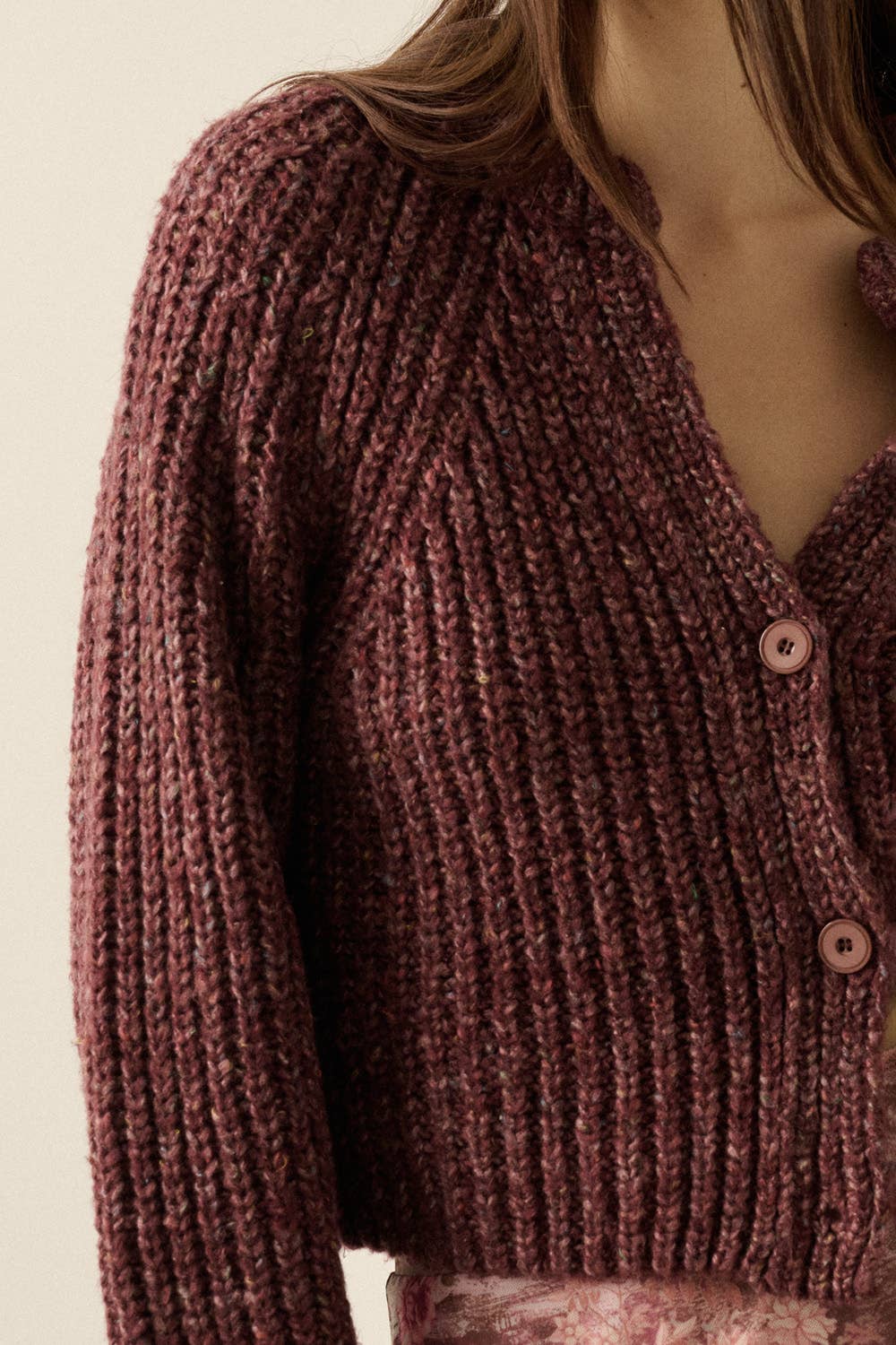 Confetti Button-Front Cardigan Sweater UT28