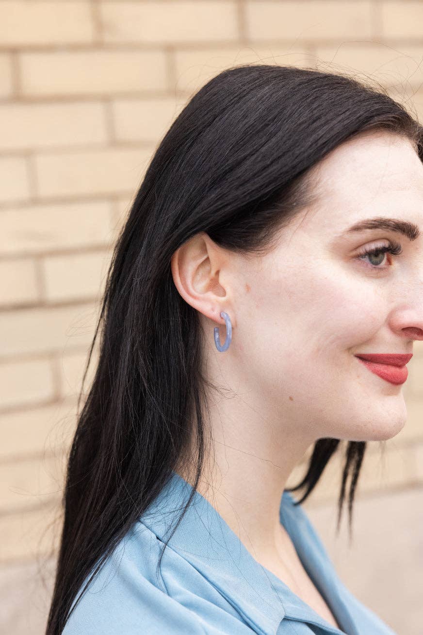 Cam Mini Hoops - Glacier Blue // Jewelry, Earrings SS99