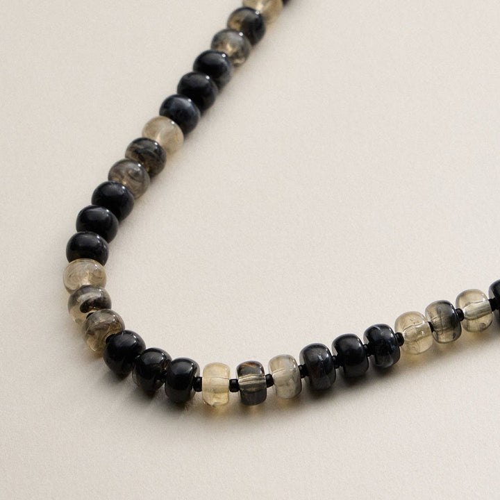 Gradient Color Round Disc Beaded Necklace DMT