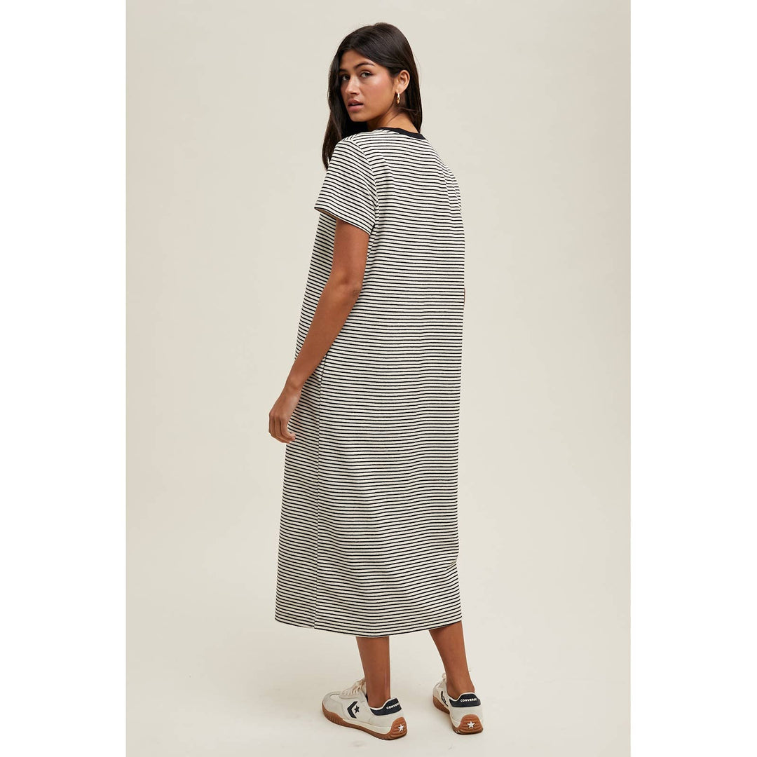 STRIPED T-SHIRT MIDI DRESS / WL25-10868