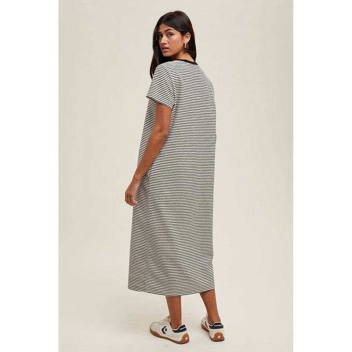 STRIPED T-SHIRT MIDI DRESS / WL25-10868