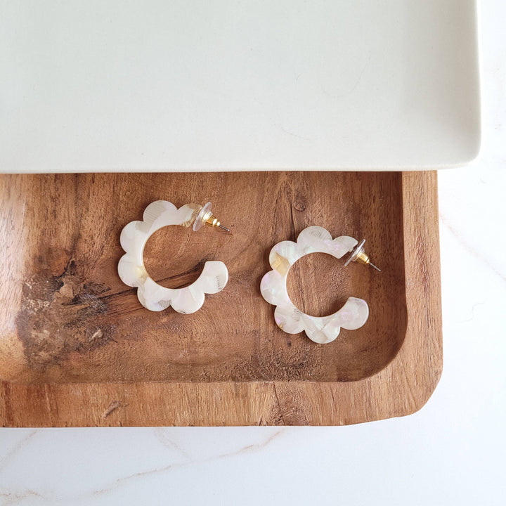 Flora Hoops - Cream // Jewelry, Earrings, Flower SS967