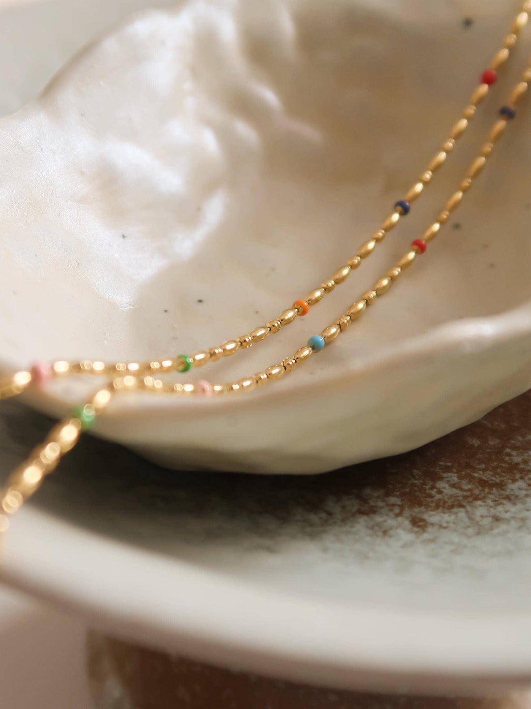 Tave 18K Gold Non-Tarnish Petite Beaded Necklace FLA05