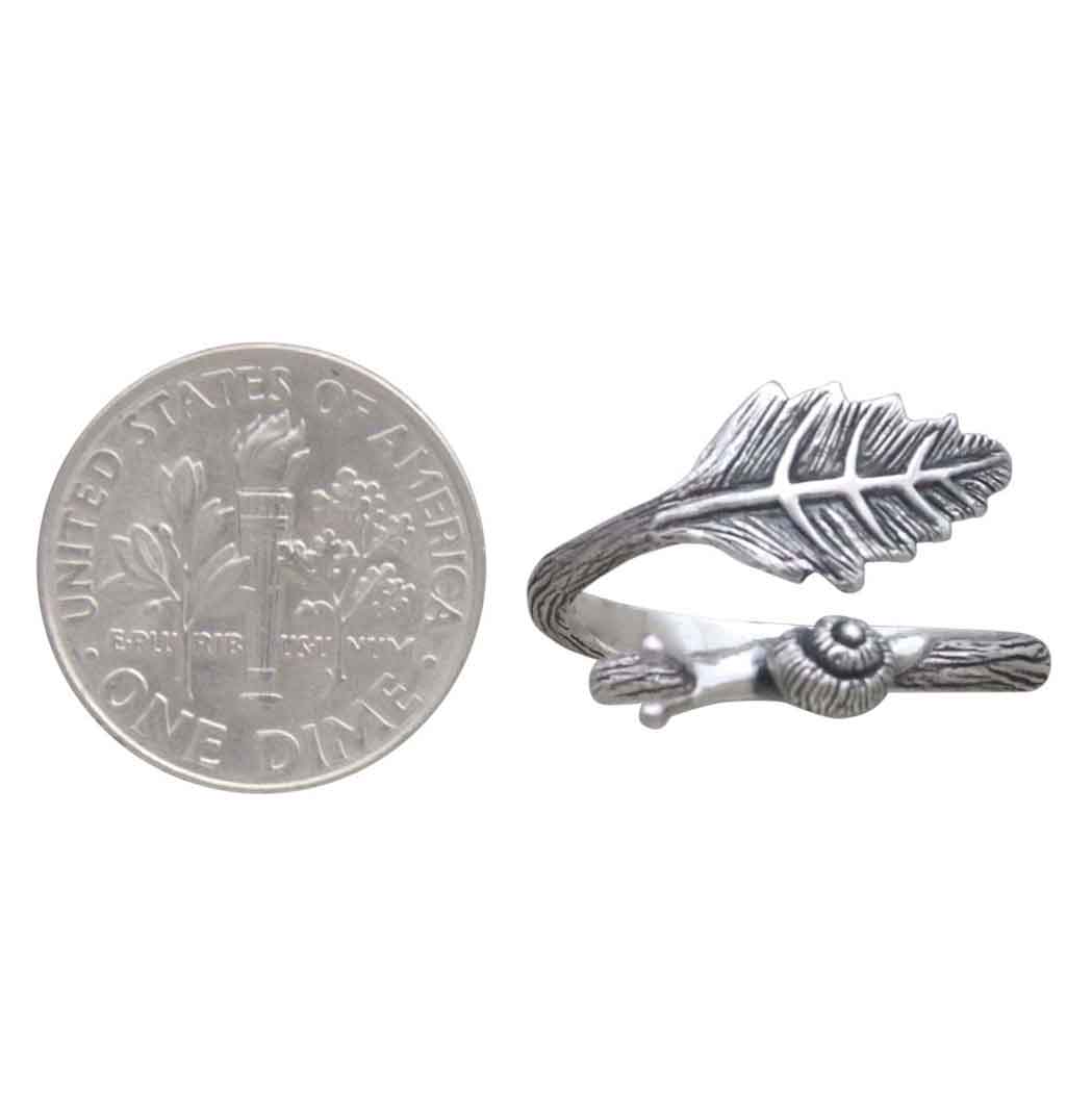 Adjustable Snail and Leaf Ring