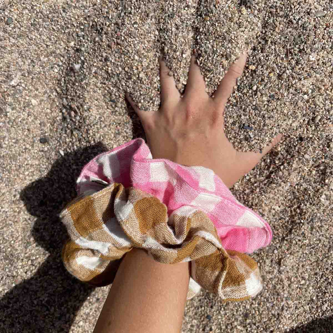 SCRUNCHIE VICHY CARAMEL