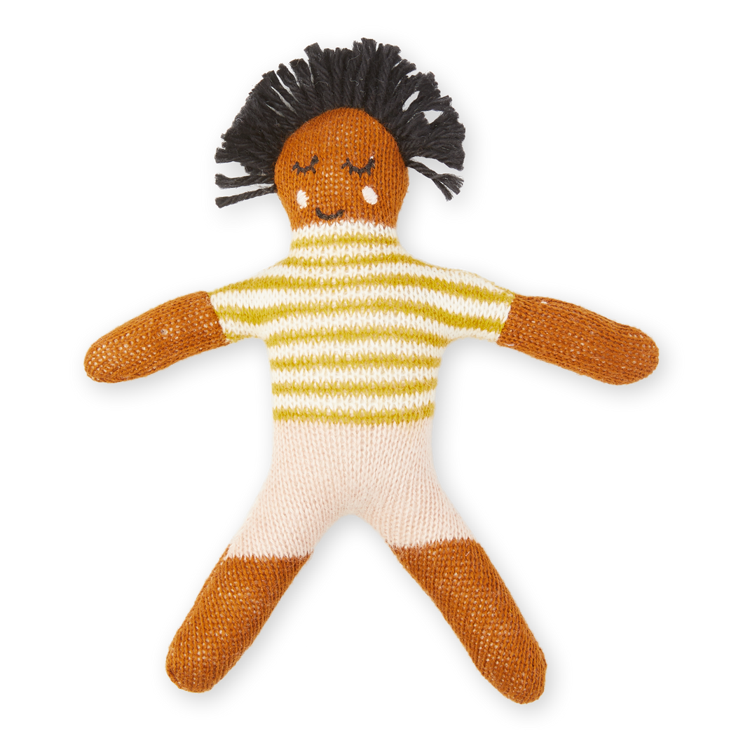 Cotton Knit Baby Rattle Toy: Buddy Citrus