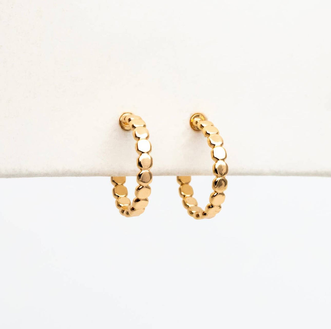The Ali gold plated dainty hoop studs- hypoallergenic BRE82