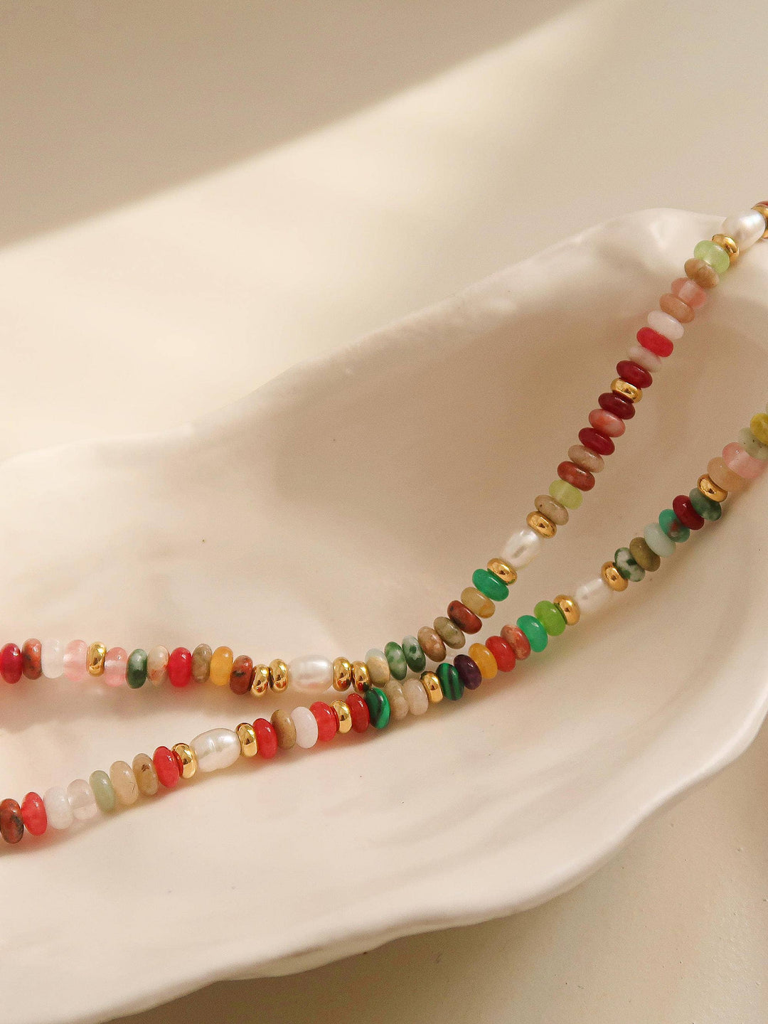 Sunny Non-Tarnish Boho Color Beaded Necklace FLA04