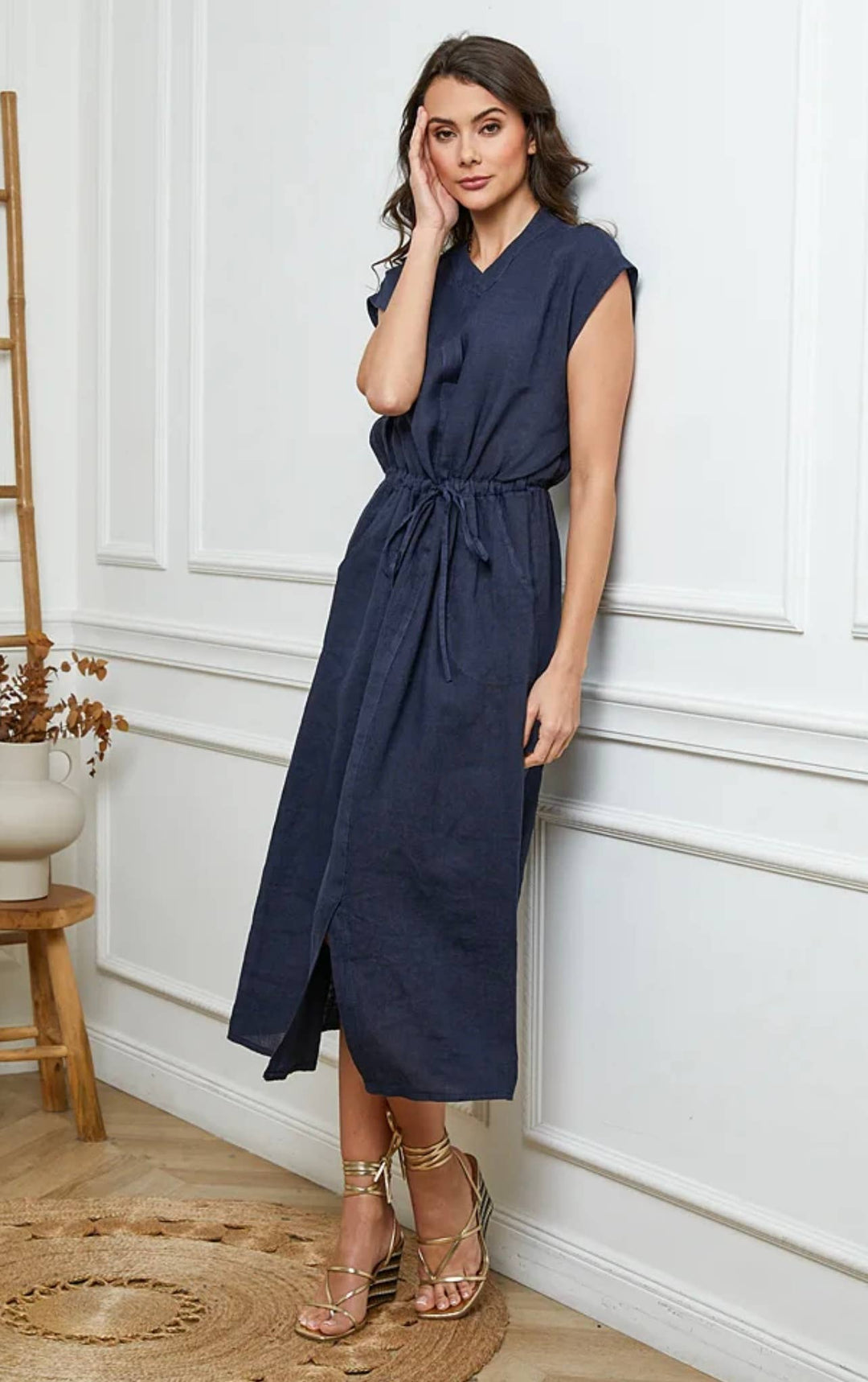 Long dresses in 100% Linen LL6085
