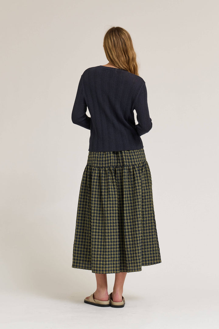 50711 - FRONT BUTTON CHECK SKIRT