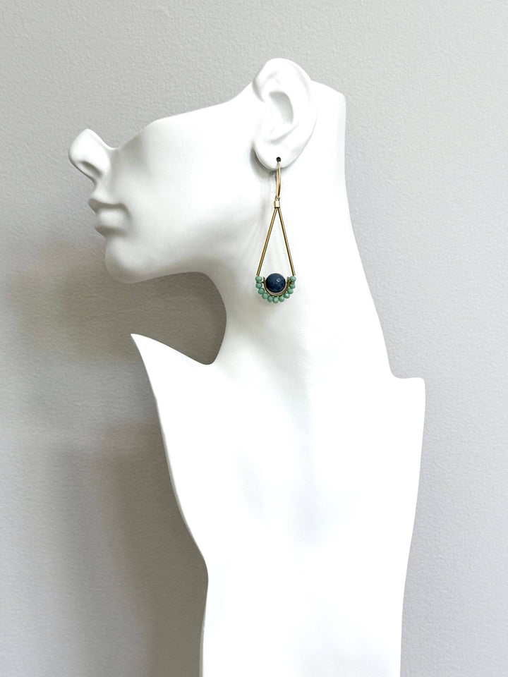 NDNE18 Navy blue and mint earrings
