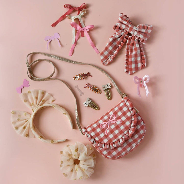 Stripy Glitter Bow Clips