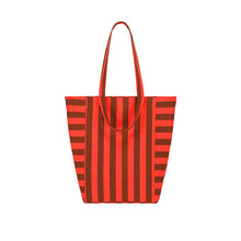 Load image into Gallery viewer, ELISABETH TOTE BAG STRIPES BROWN/ TOMATO