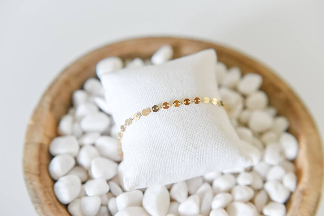Beckett bracelet | gold disc chain | 18k gold plated BRB24
