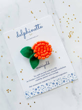 Load image into Gallery viewer, Orange Marigold Hair Clip - October Birth Month Flower Gift