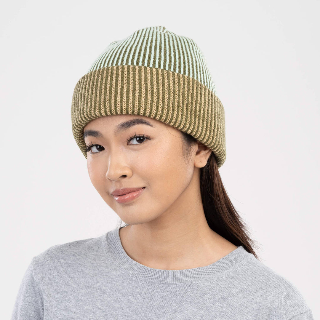 Pinstripe Plush Beanie