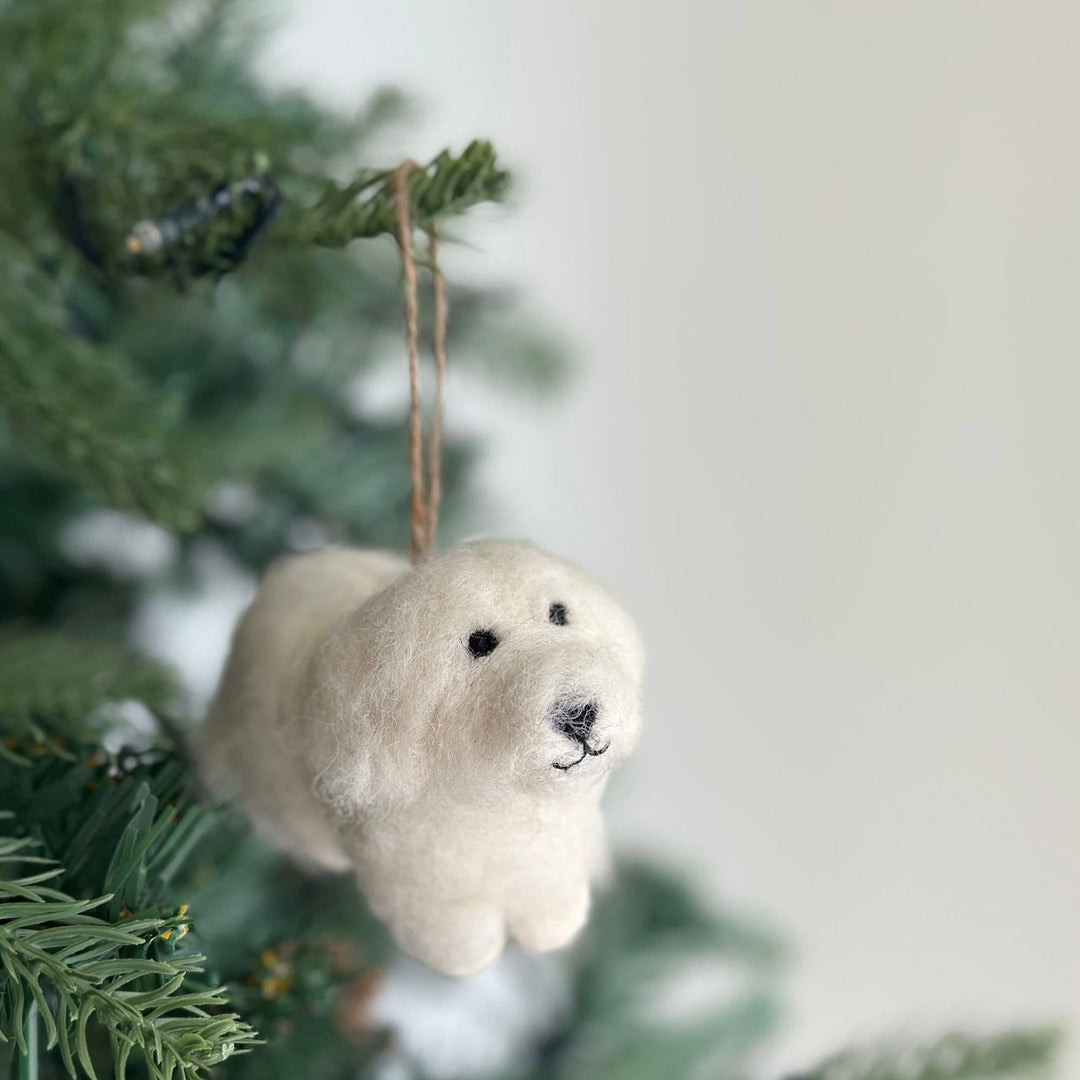 Felt Ornament - White Maltese Dog GN28