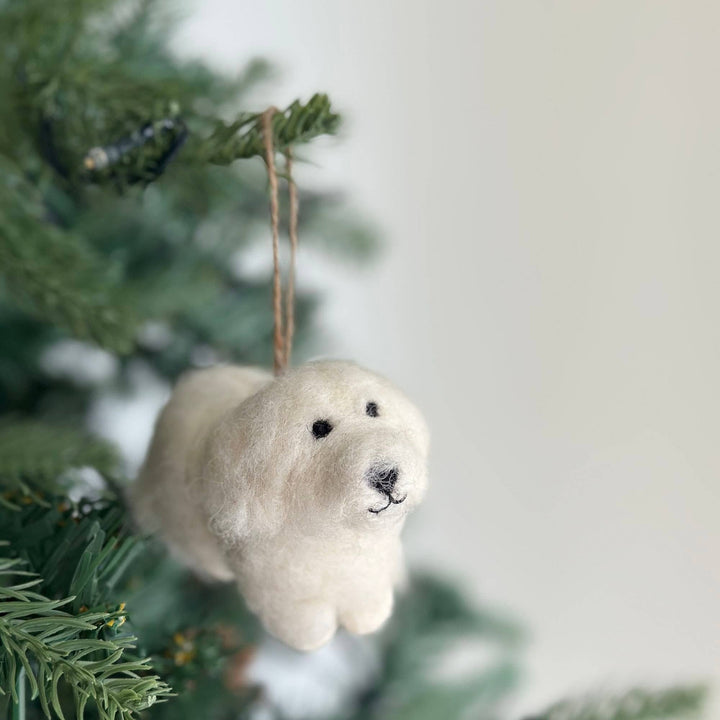 Felt Ornament - White Maltese Dog GN28