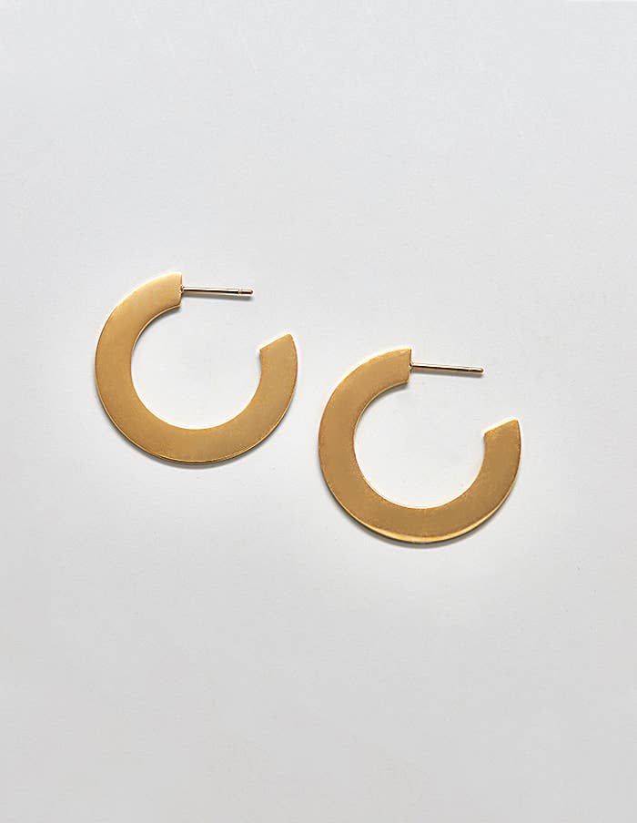 Small Flat Hoop Earrings - Fall/Holiday Statement Jewelry