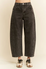 Load image into Gallery viewer, PATCH POCKET WIDE LEG CULOTTE DENIM BARREL PANTS
