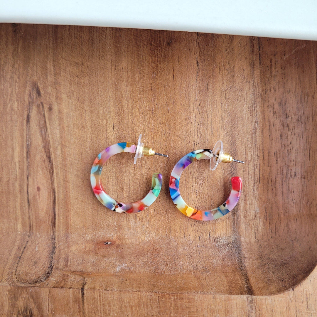 Cam Mini Hoops - Fiesta // Jewelry, Earrings, Best Seller, Gift SS524
