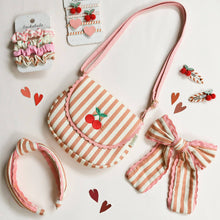 Load image into Gallery viewer, Stripy Cherry Clips