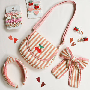 Stripy Cherry Clips