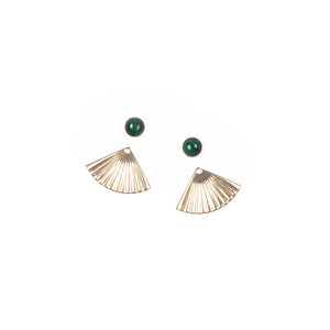 Malachite Mini Pleat Jacket Earrings MS14