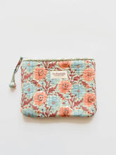 Load image into Gallery viewer, Floribunda Zip Pouch, Duck Egg